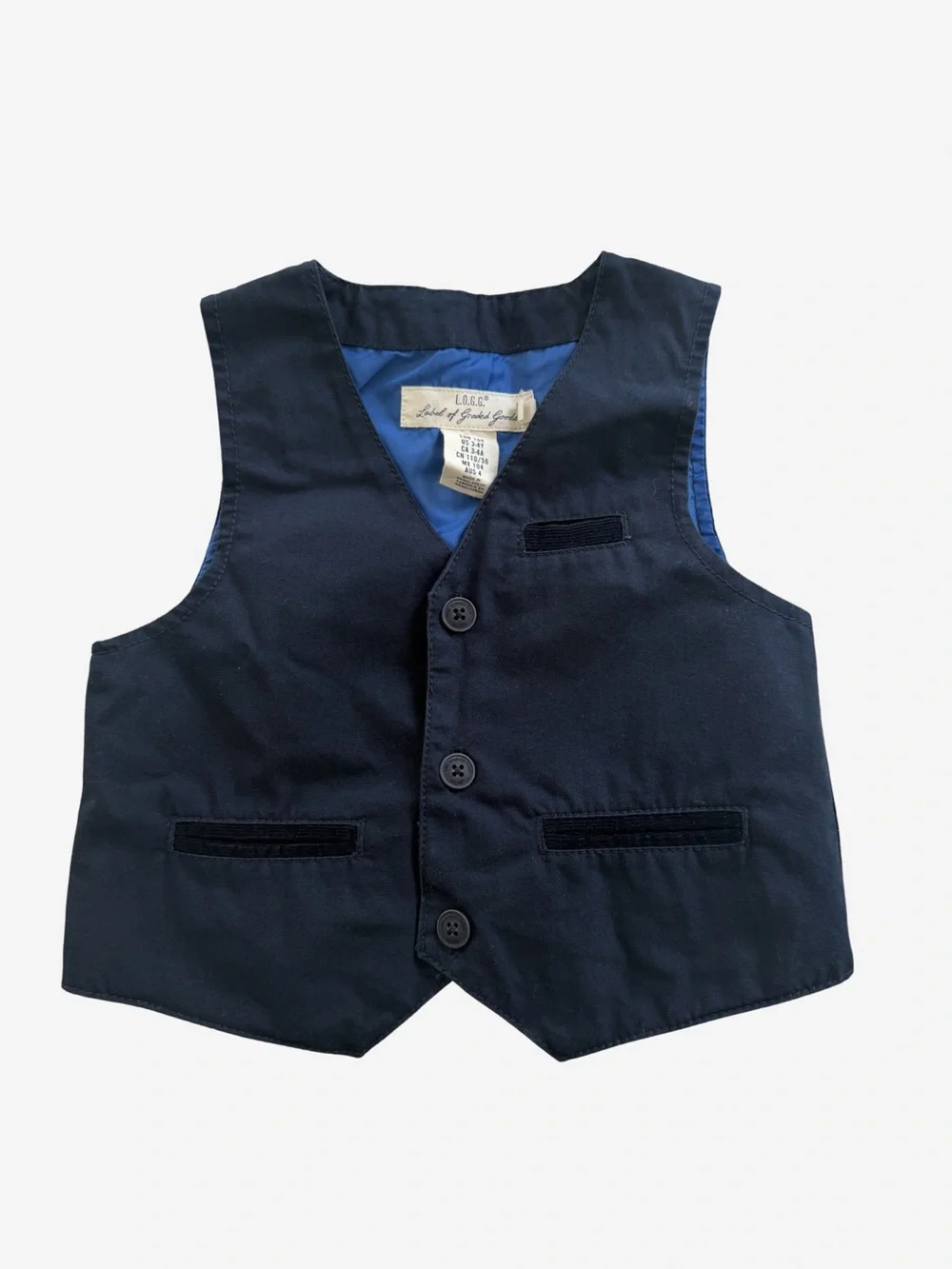 H&M Navy Boys' Dress Vest with Blue Lining